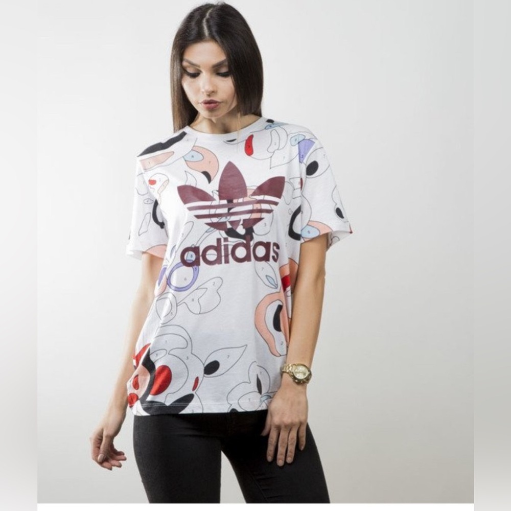 Adidas & Rita Ora Collab “Color Paint” multi-colored tshirt,‎ size small